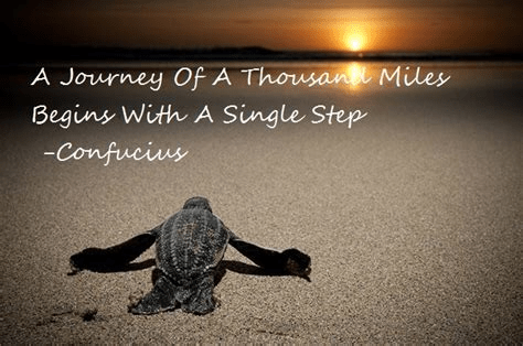 The journey of a thousand miles starts with a single step. - Confucius Chinese Proverb